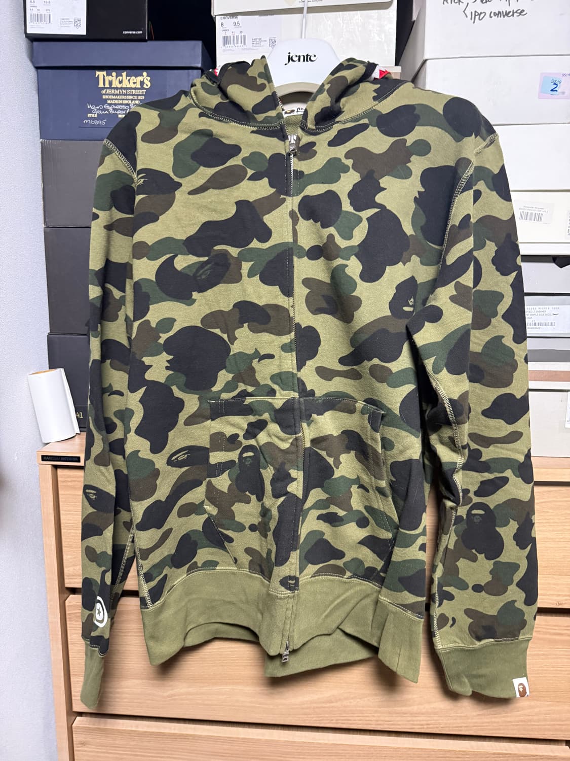 베이프 녹계 후드집업 상품이미지1