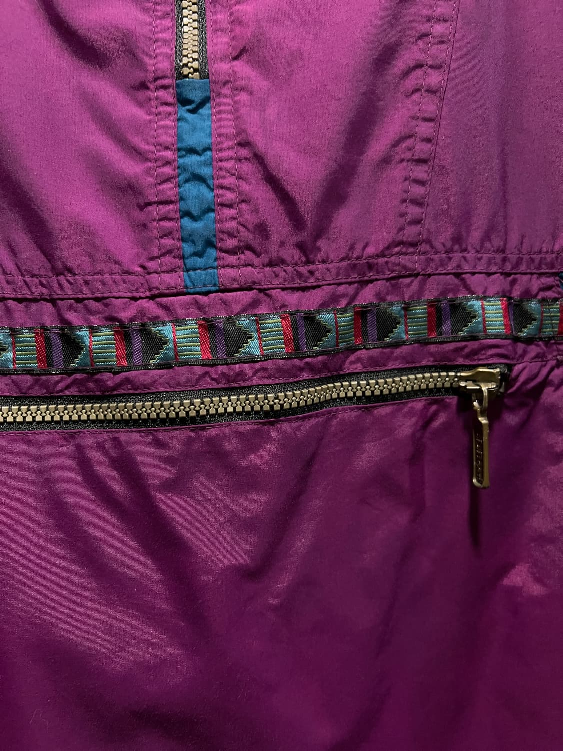 [L]90's 엘엘빈 USA 버건디 나일론 마운틴 아노락 자켓 상품이미지4