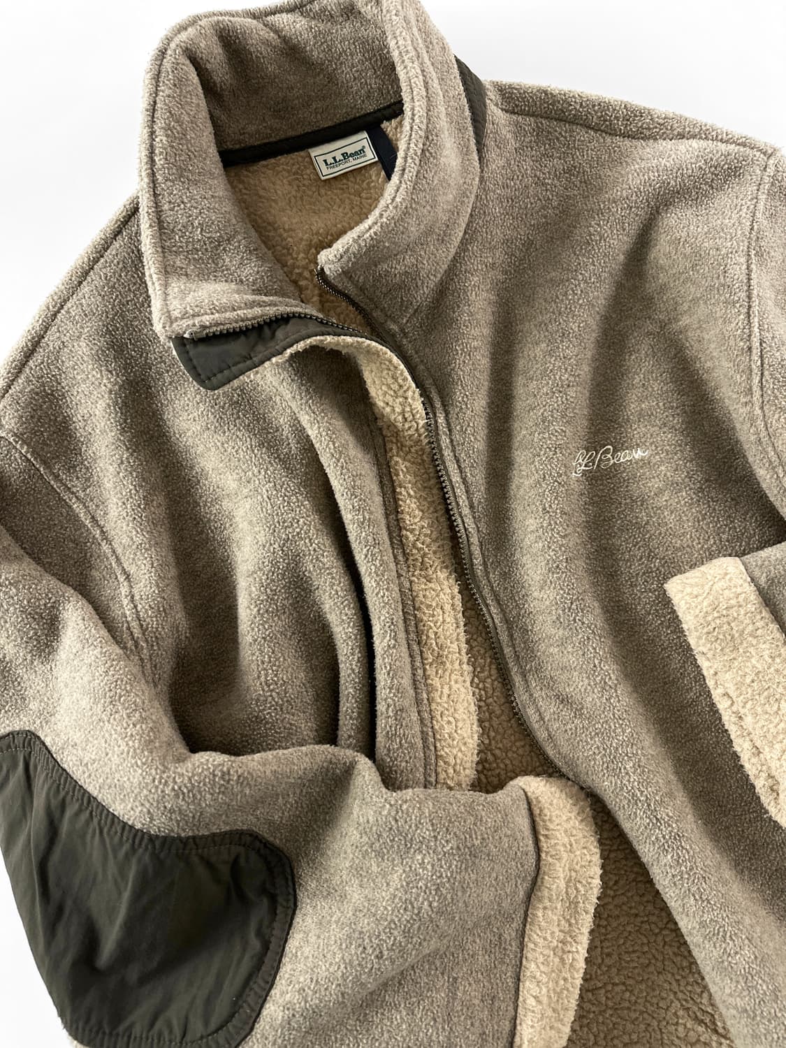 90s 빈티지 엘엘빈 쉐르파 라인 플리스 자켓 상품이미지1