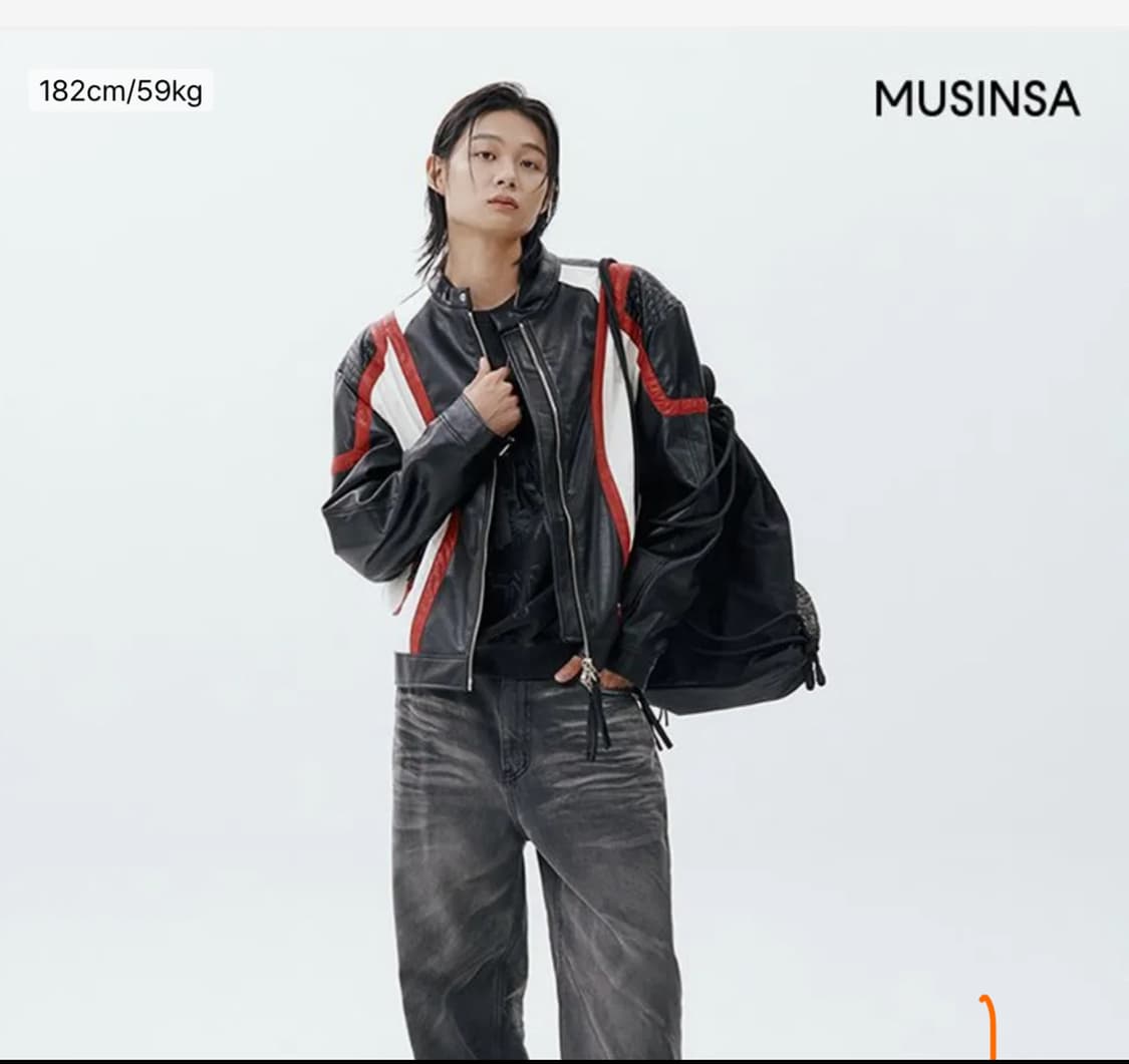 메종미네드 FASCIA BIKER LEATHER JACKET BLACK 상품이미지1