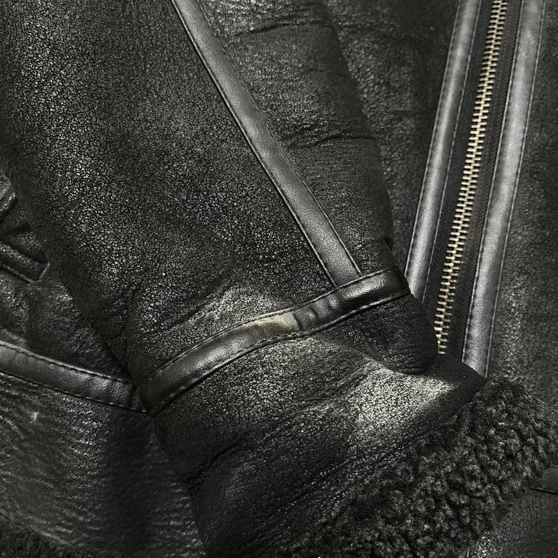 LINUS CLUB 남성 돈피 가죽 양털 무스탕 자켓 M/95  상품이미지5