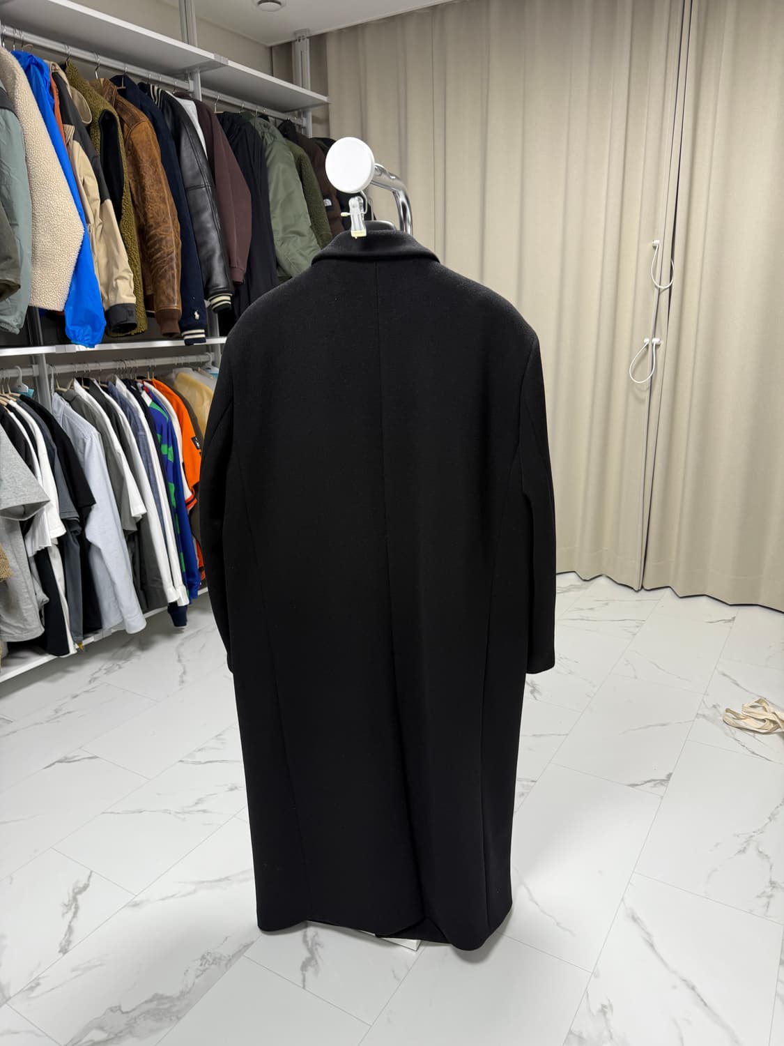 무탠다드 대디 숄더 더블 롱코트 상품이미지2