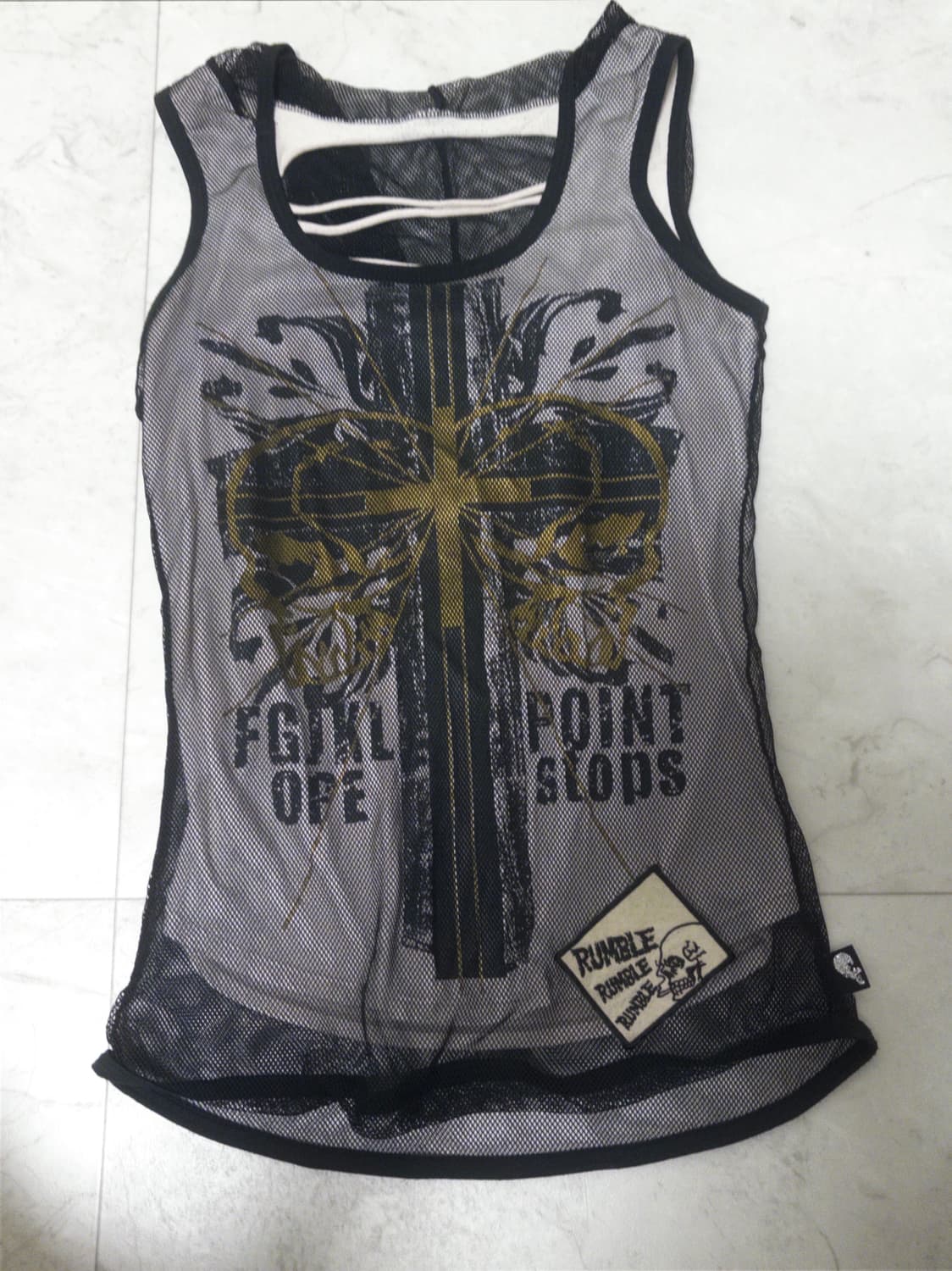 펑크 십자가 나시 상품이미지2