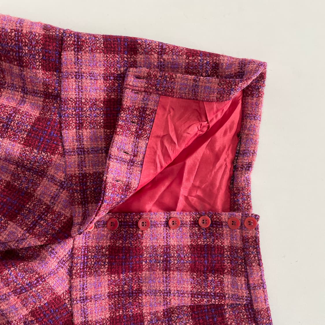 겐조 Y2K 코케트 로즈컬러 트위드 미니 스커트 상품이미지4