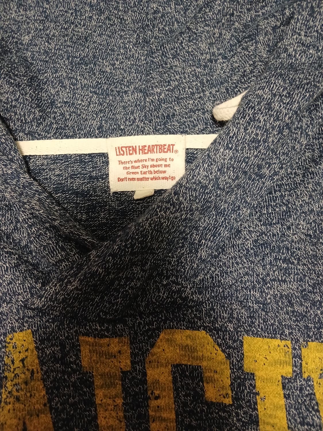 Listen heartbeat  로고 후드 반팔티 상품이미지2