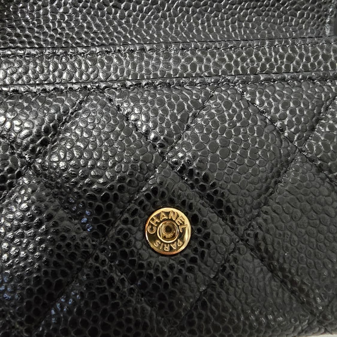 샤넬 카드지갑 캐비어 블랙 금장 상품이미지9