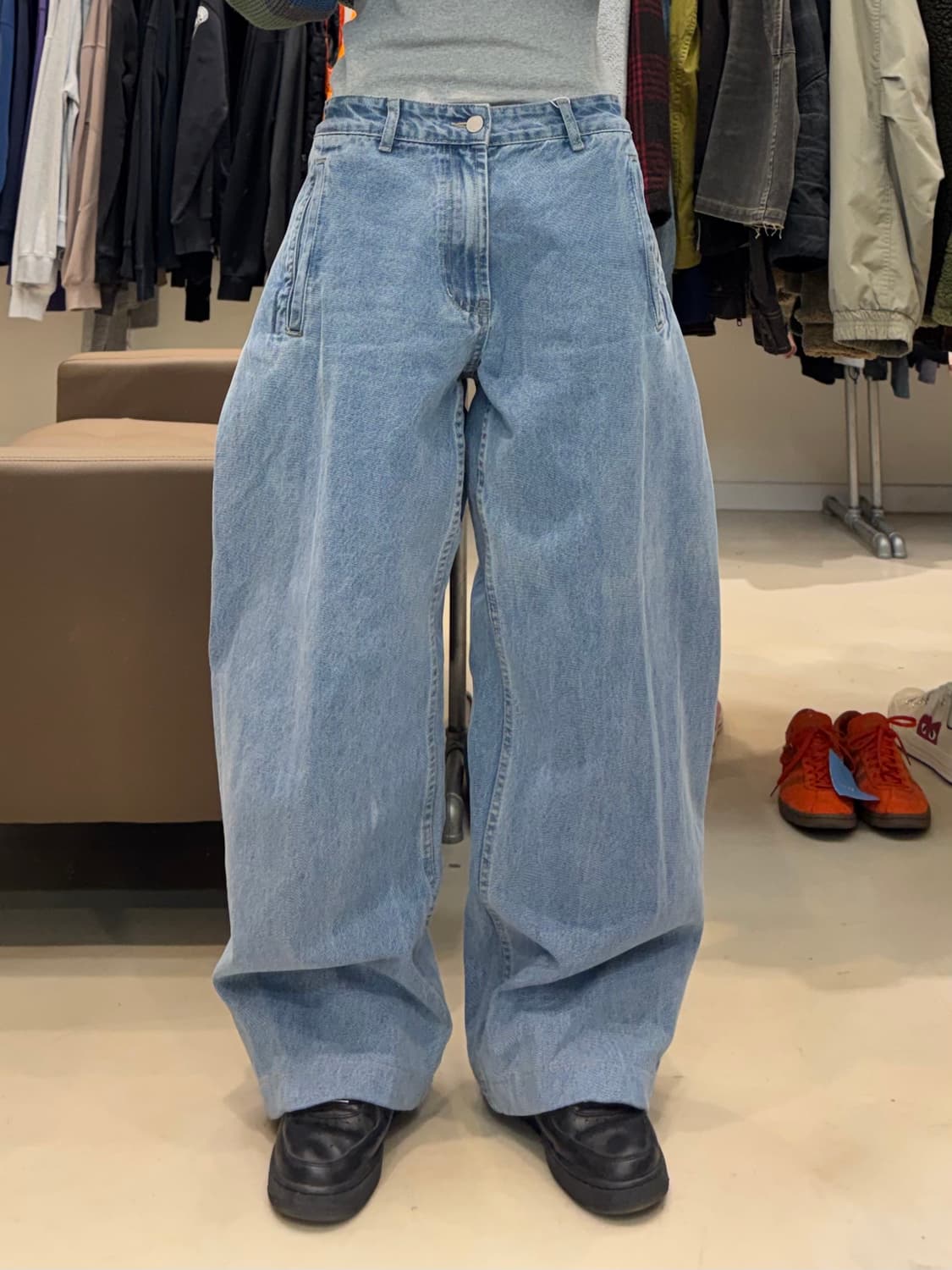 24ss 솔리드옴므 벌룬 데님팬츠 상품이미지6