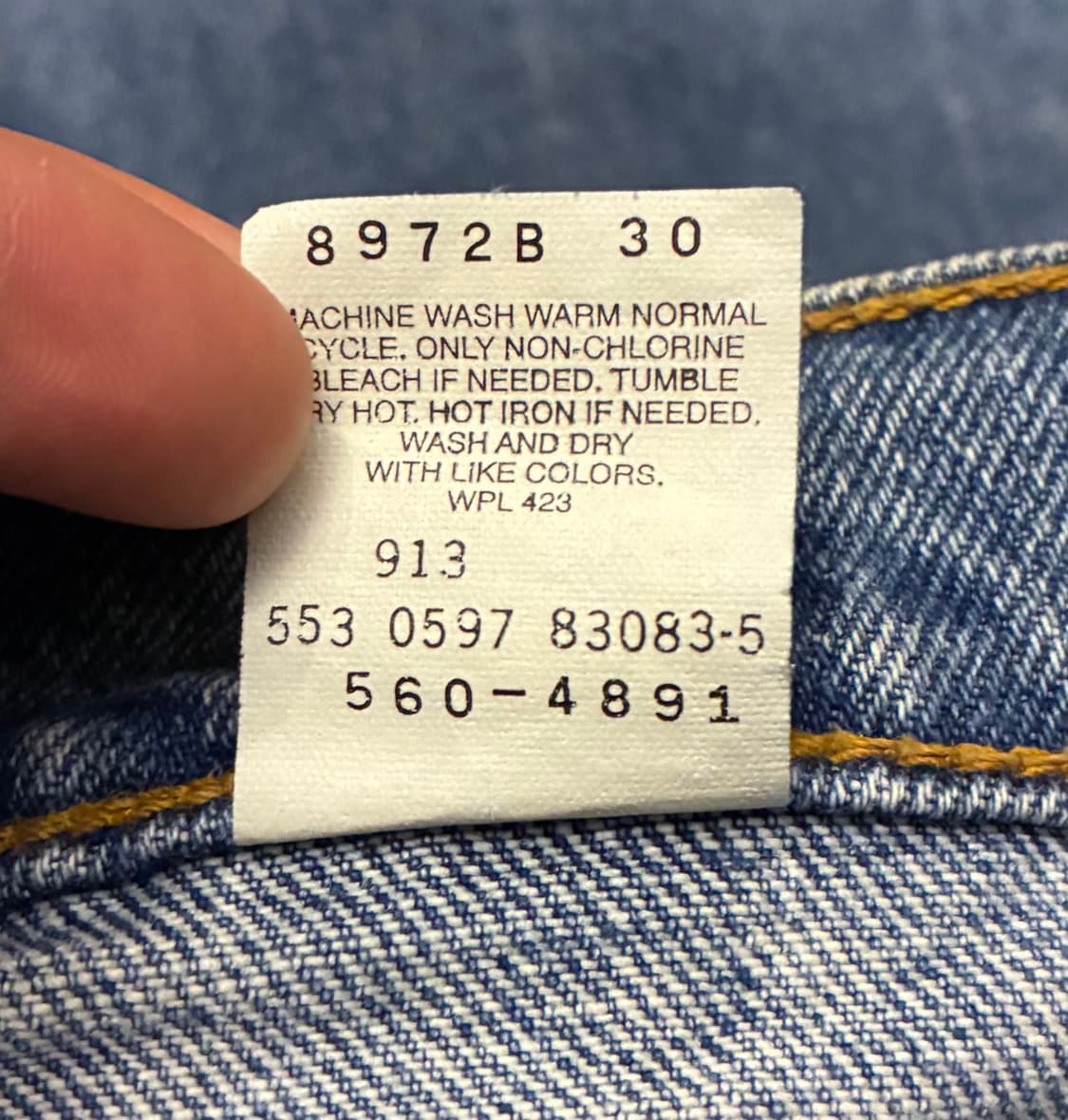 (32~33)90s USA 빈티지 리바이스 560 중청 데님 테이퍼드 상품이미지8