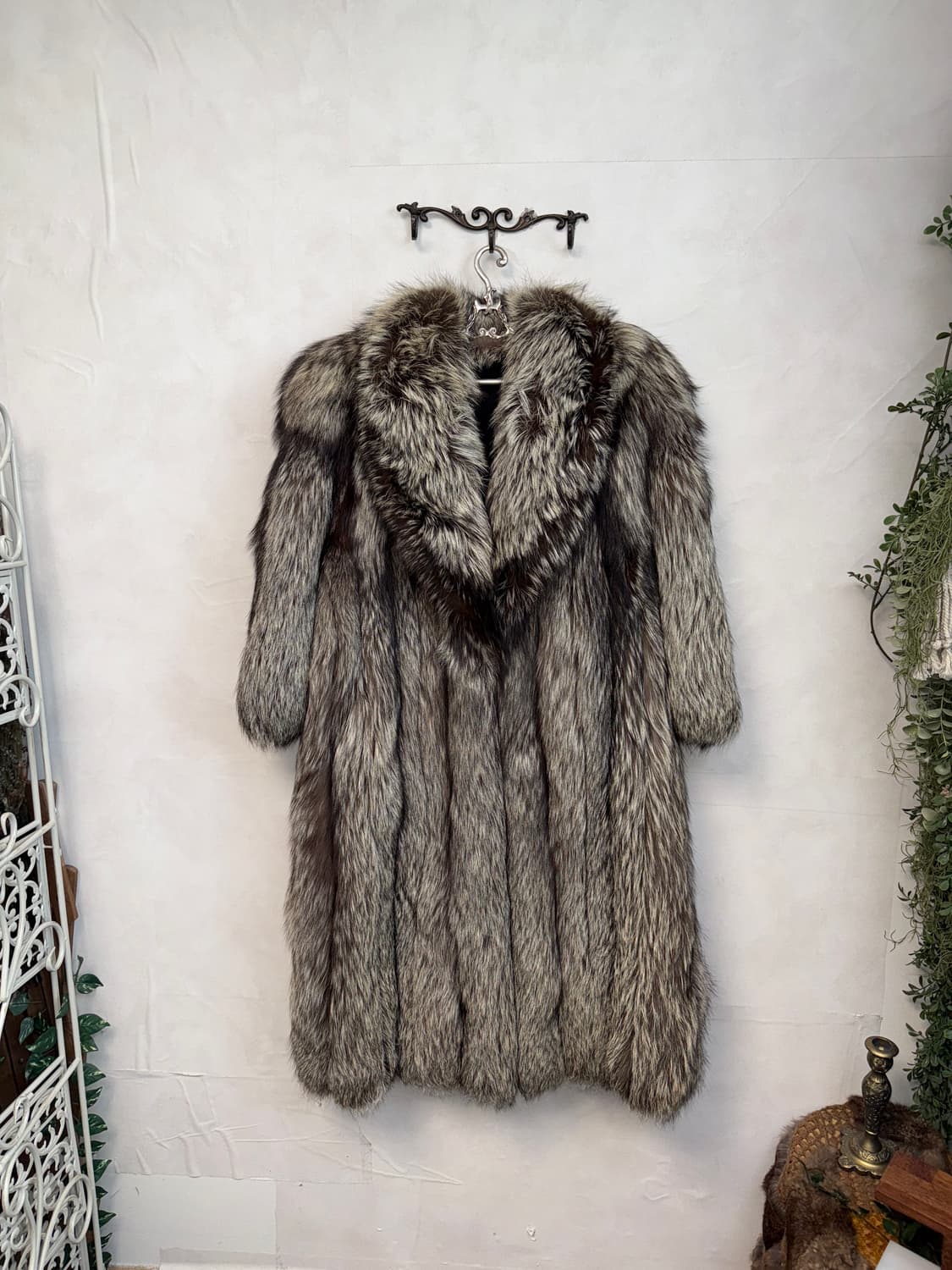 Mixed brown fox fur maxi coat  상품이미지3
