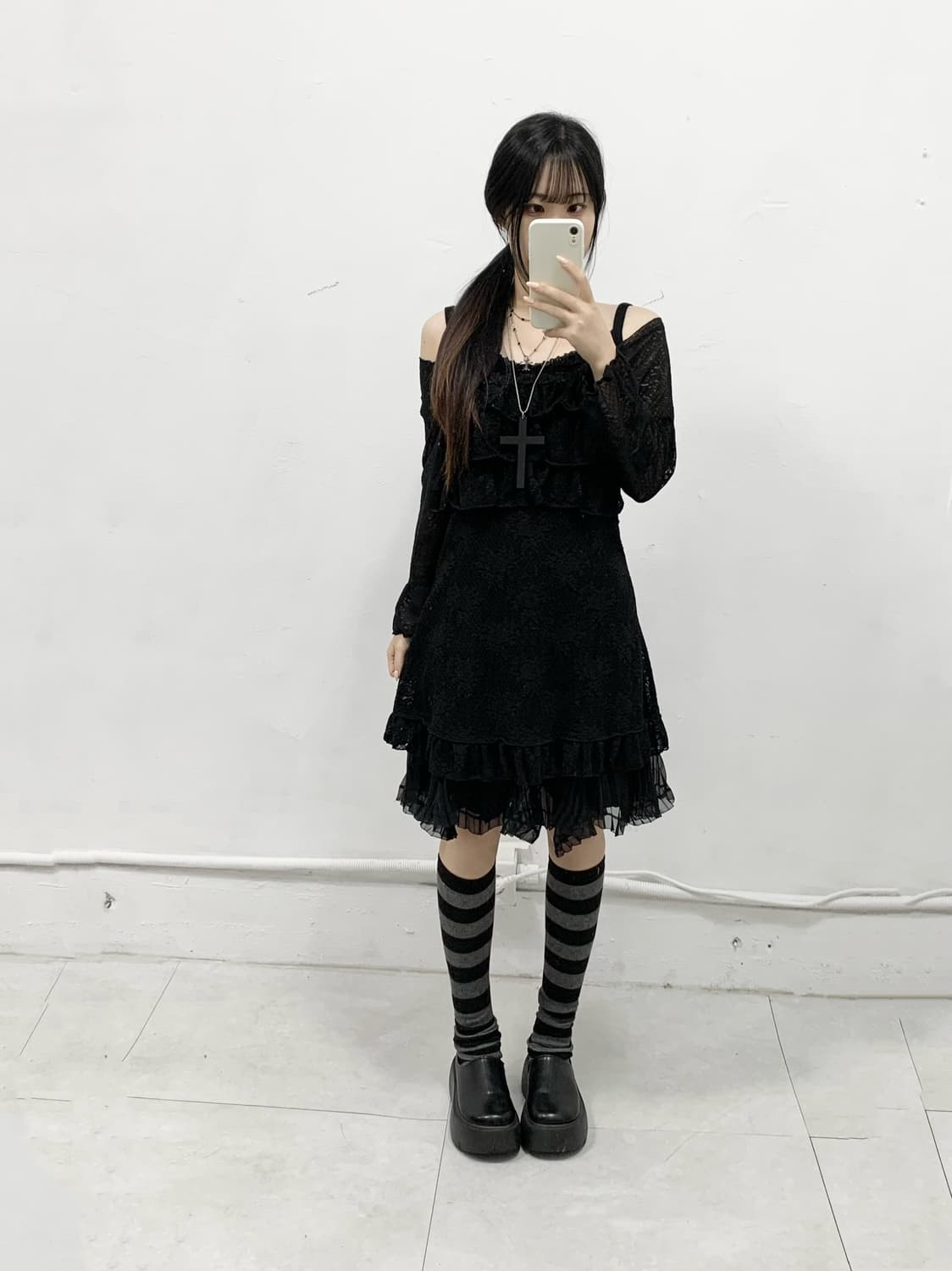 [ROSA CHERI] 코디셋 ! 고딕 고스 펑크 오프숄더 코디셋 상품이미지2