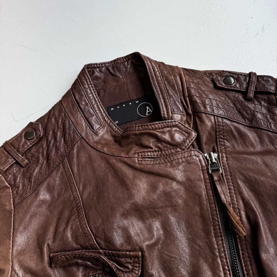 사선 바이커 딱붙 리얼레더 양가죽 릭오웬스맛 가죽자켓 상품이미지4