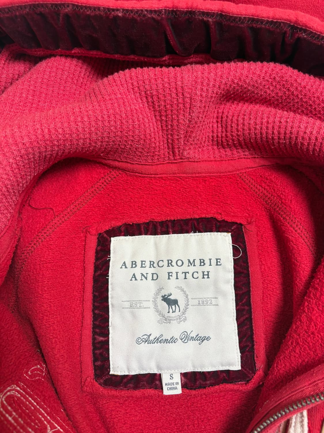 아베크롬비 투웨이 후드집업 레드 S 상품이미지3