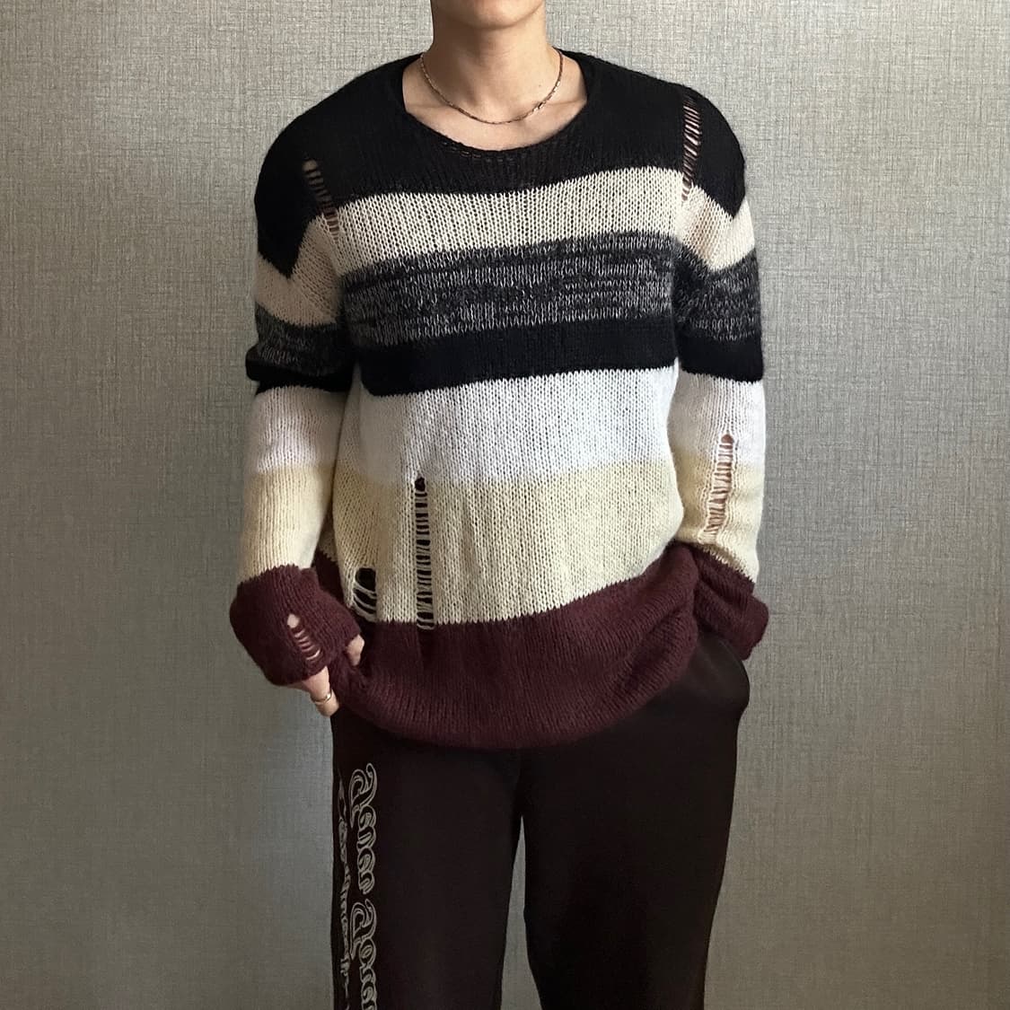 TheOpen Product Multi Stripe Color Kint 상품이미지2