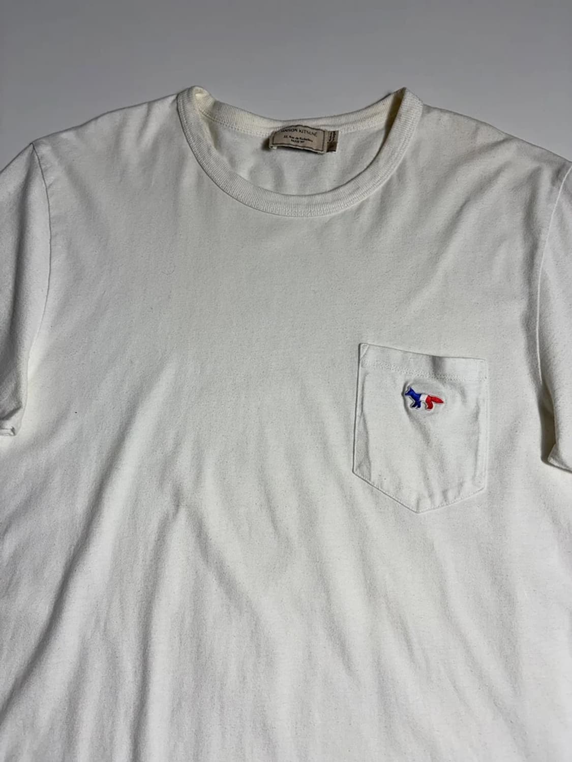 메종키츠네 트라이컬러 폭스 패치 포켓 반팔 티셔츠 R1493 상품이미지2