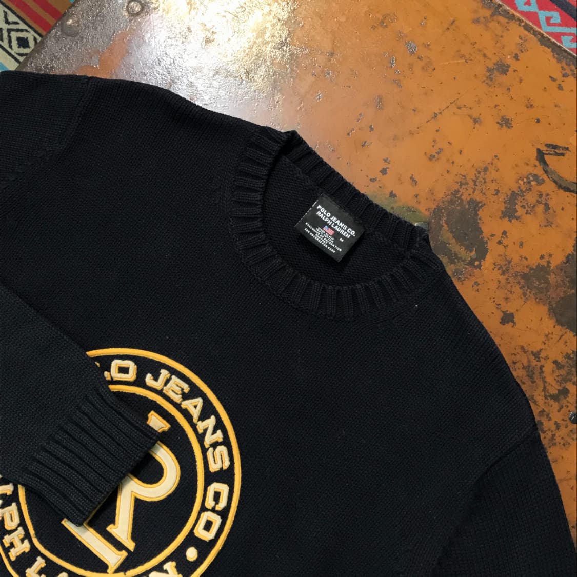 폴로 진스 PRL 로고 블랙 코튼 니트 남성 105 사이즈 상품이미지3