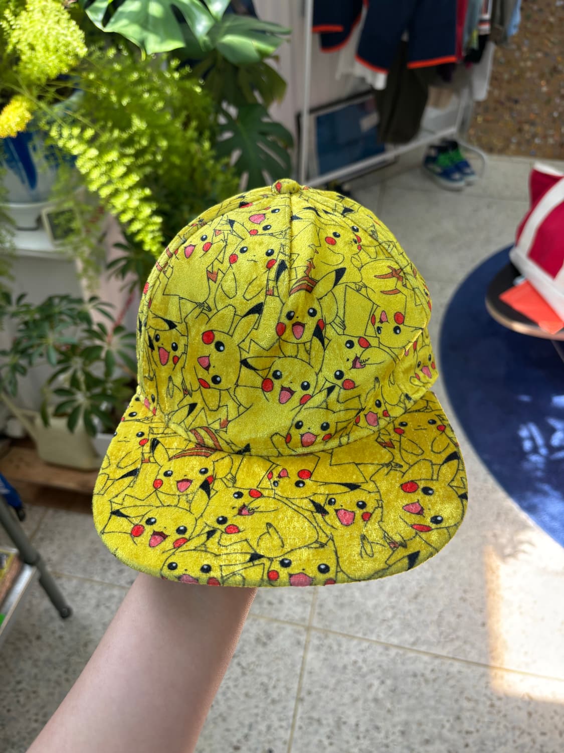 Vintage Poketmon Pikachu Velvet Cap 상품이미지1