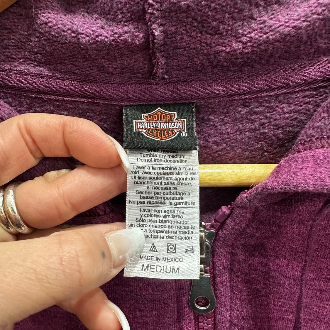 할리데이비슨 우먼 퍼플 윙 그래픽 후드집업M 상품이미지2