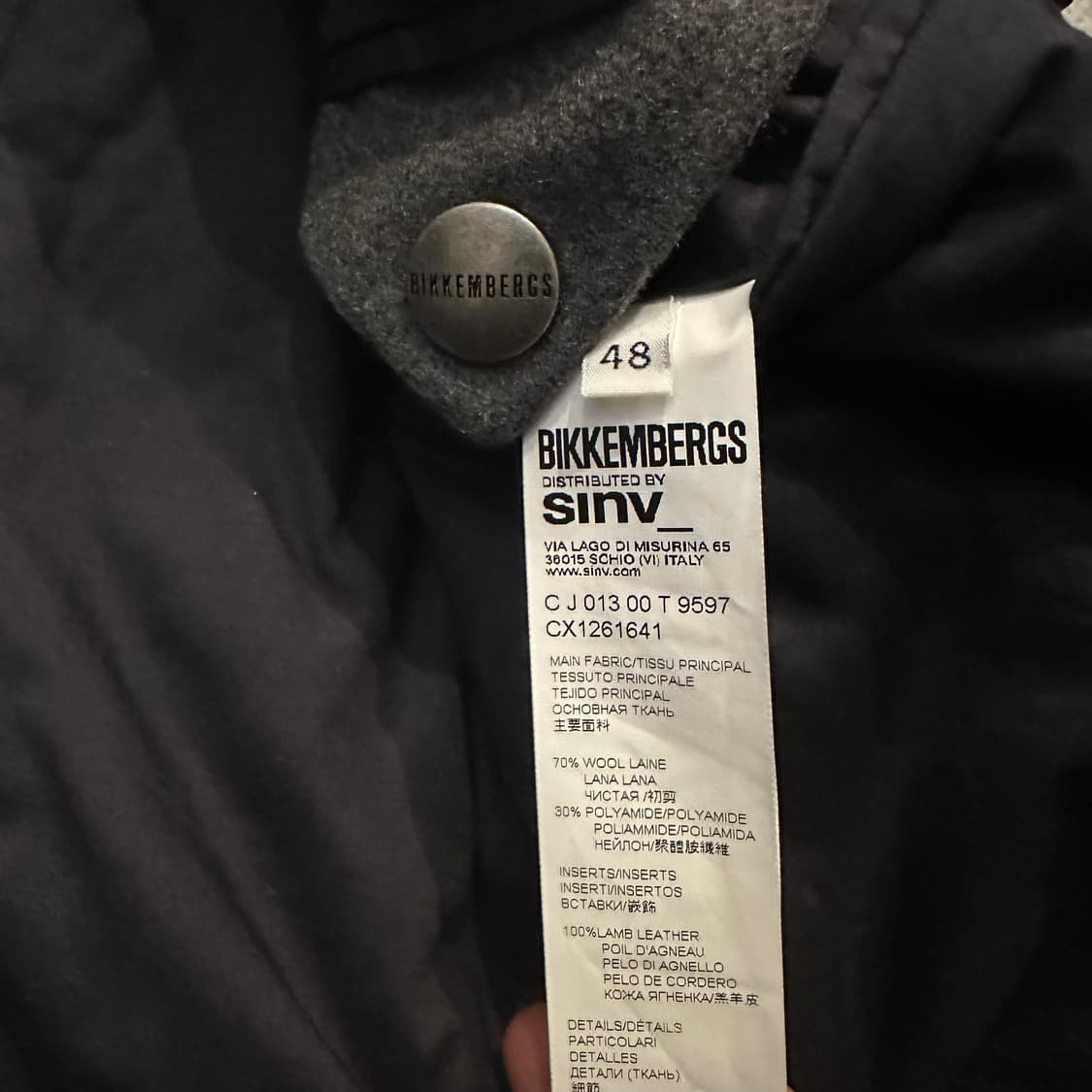 딕 비켐버그(Dirk Bikkembergs)의 양가죽 버진울 믹스 코트 상품이미지8