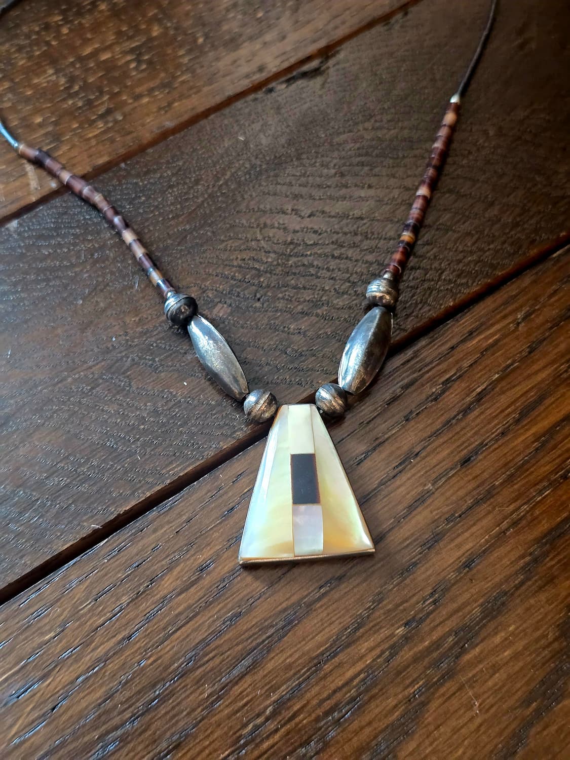 🇺🇸네이티브 아메리칸 실버 자개 은 목걸이 상품이미지5