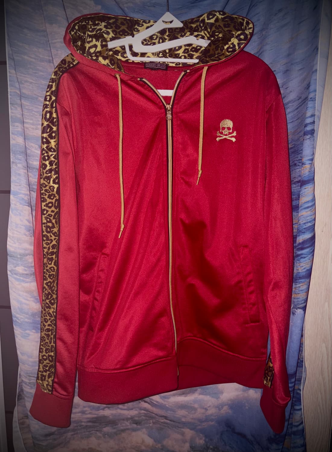 빈티지 레오파드 스컬 레드 후드집업 펑크 갸루 y2k 상품이미지1