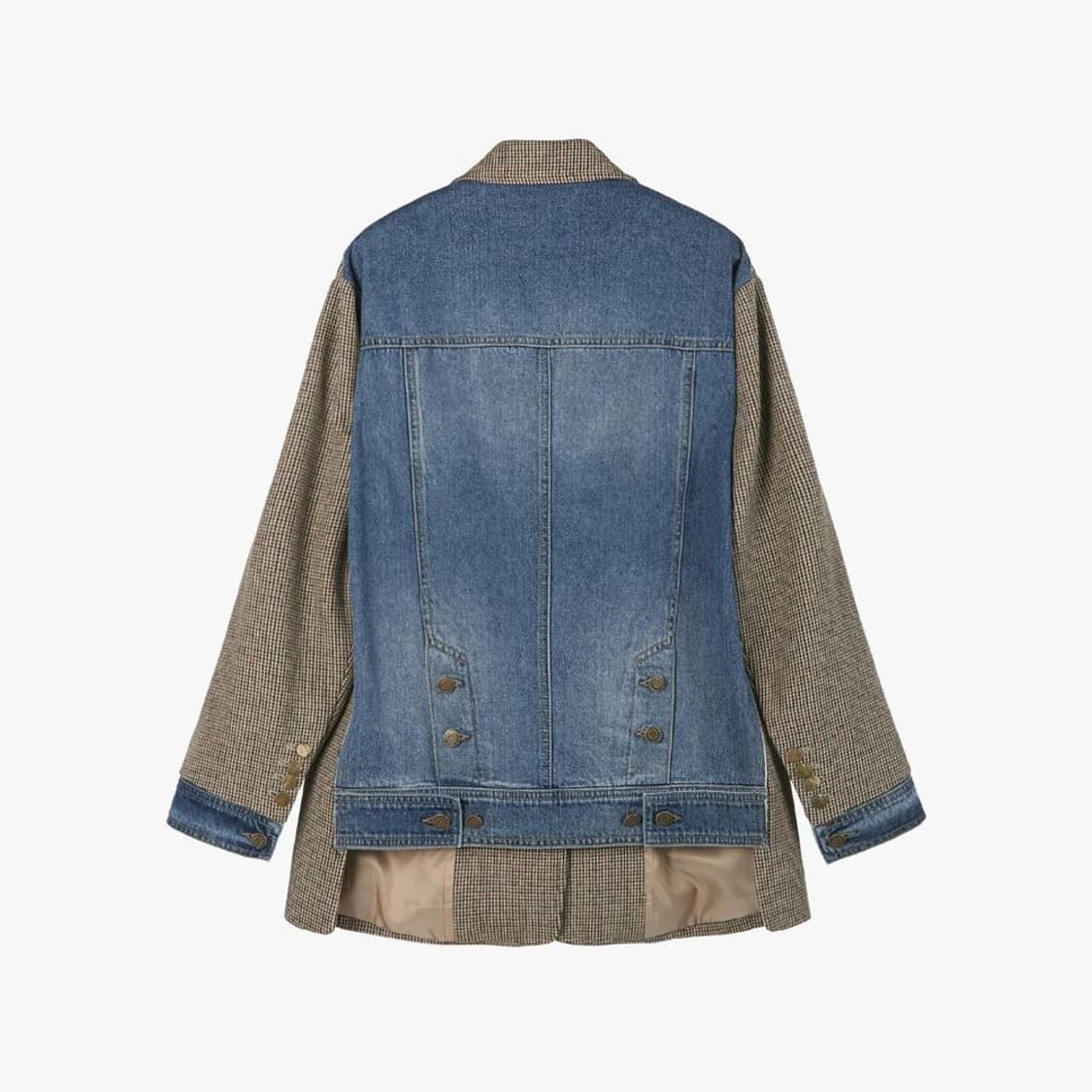 SJYP 에스제이와이피 울혼방 체크 헤링본 데님 포인트 오버핏 자켓 S 상품이미지2