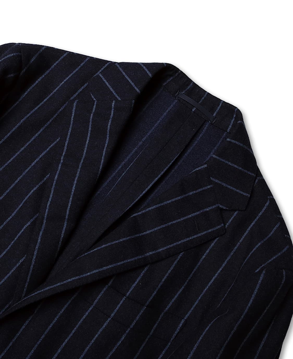 링자켓 [Ring Jacket] 네이비 하늘색 스트라이프 플란넬 울 수트 상품이미지3