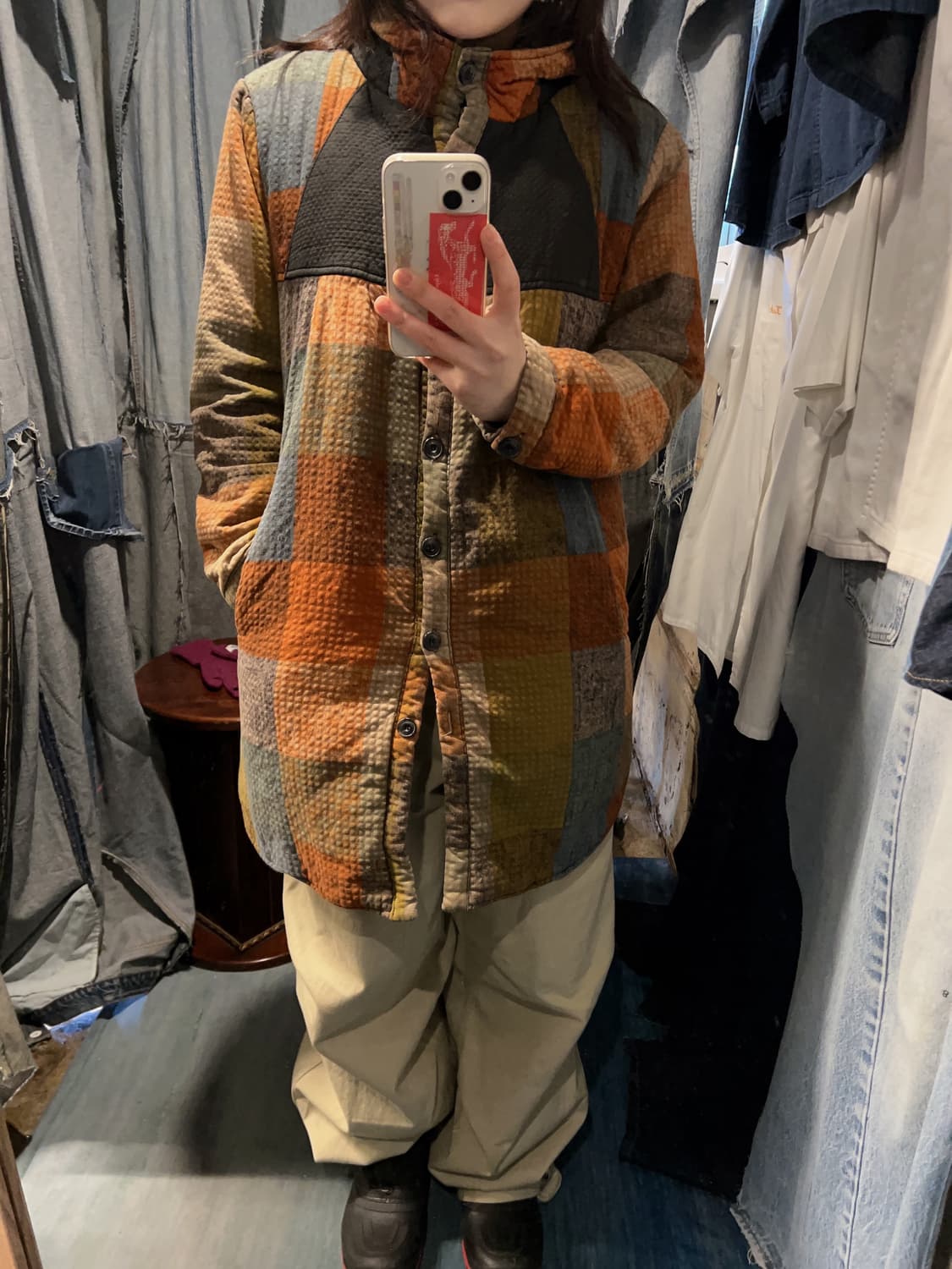 44-66 ) JPN Color Panel Boa Coat 상품이미지2