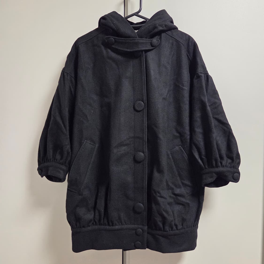 Nano Universe 오버핏 후드 울혼방 코트 자켓 S 상품이미지1