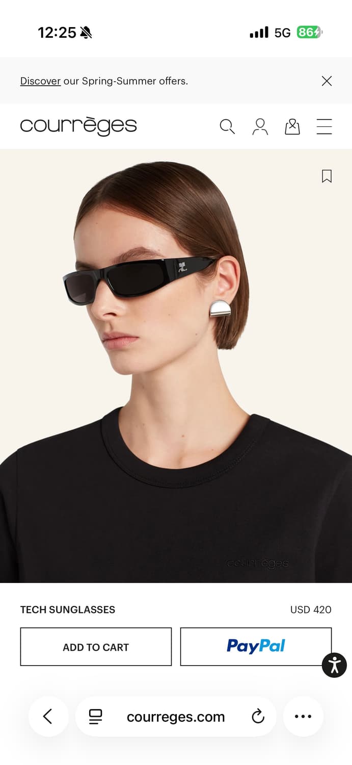 Courreges 꾸레쥬 tech 테크 선글라스 블랙 상품이미지1