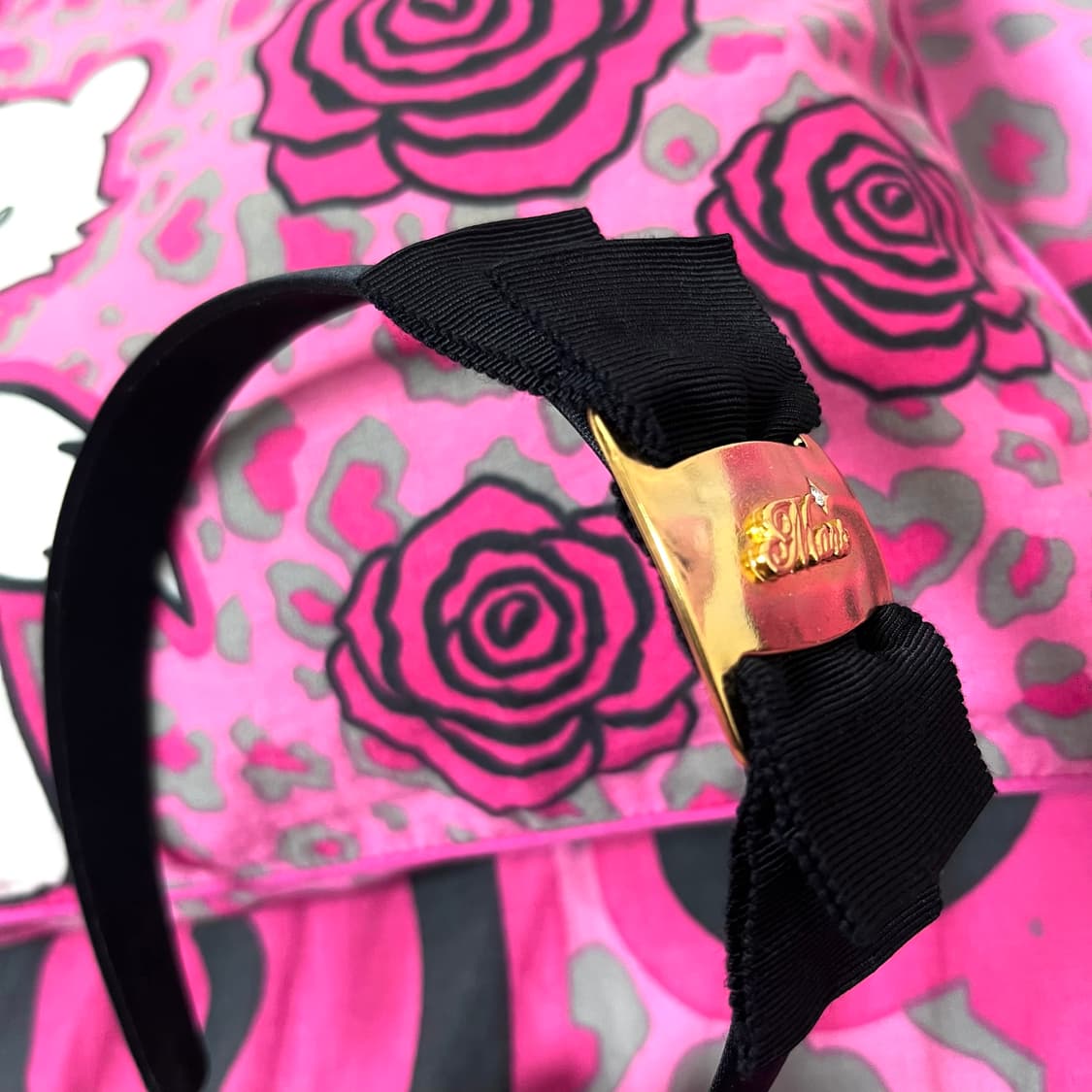 MA*RS마즈 블랙 금장각인 리본 카츄샤 머리띠 히메로맨틱갸루 핀터109 상품이미지1