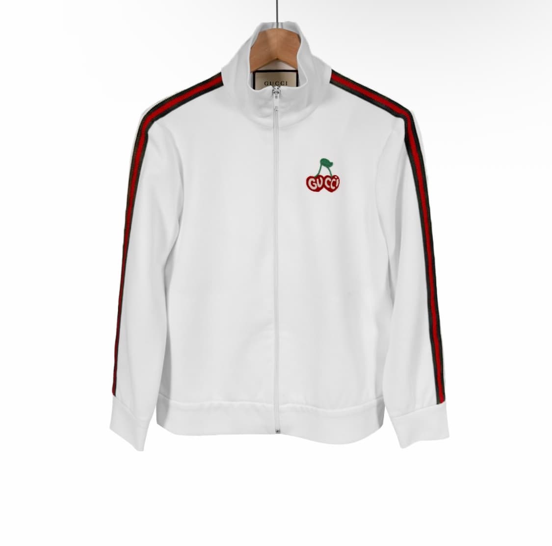 [S] 구찌 여성 체리 자수 테크니컬 집업 트랙 저지 자켓 화이트 상품이미지1