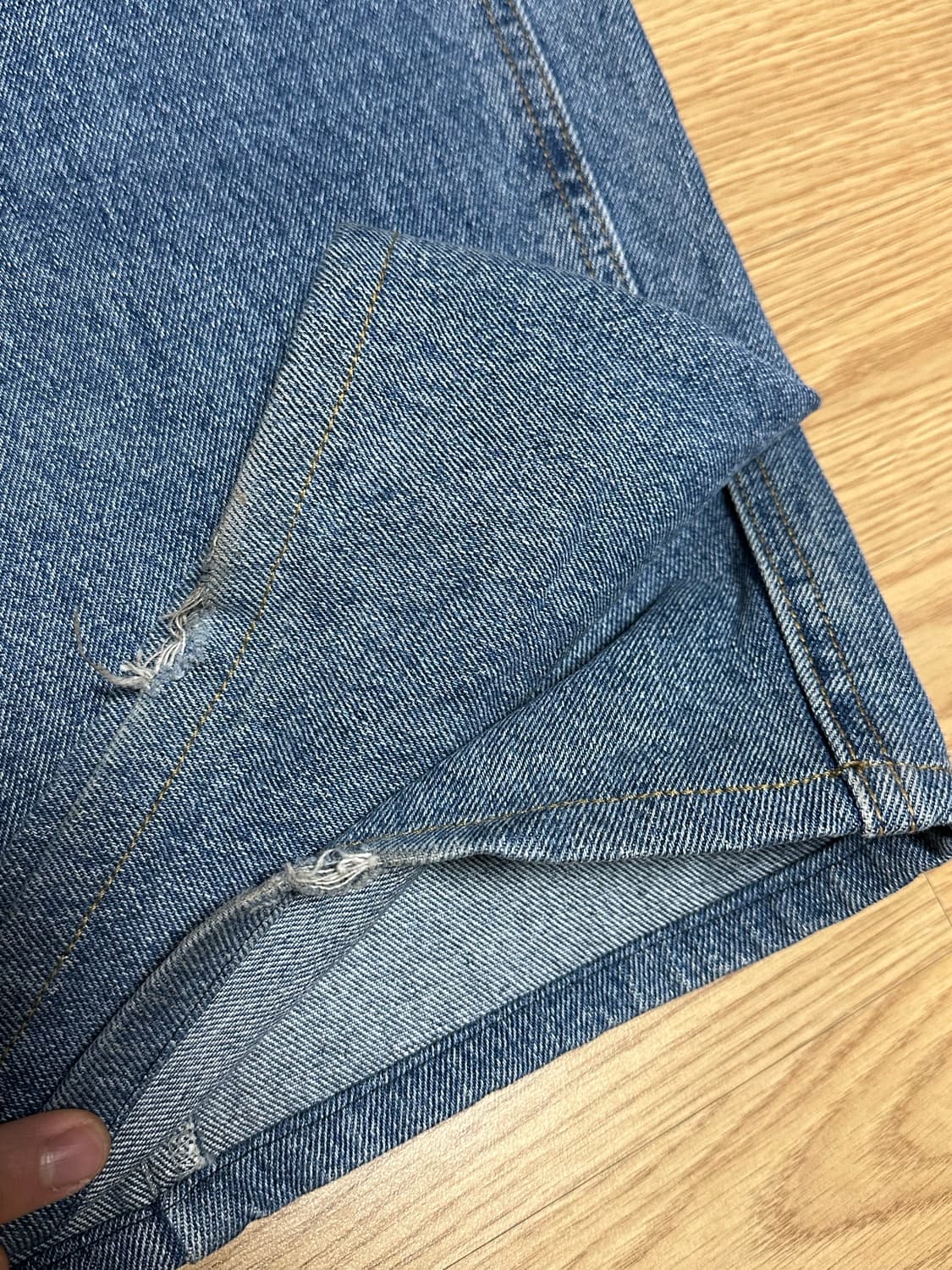 Bsrabbit 카펜터 루즈핏 데님 팬츠 딥블루 상품이미지3