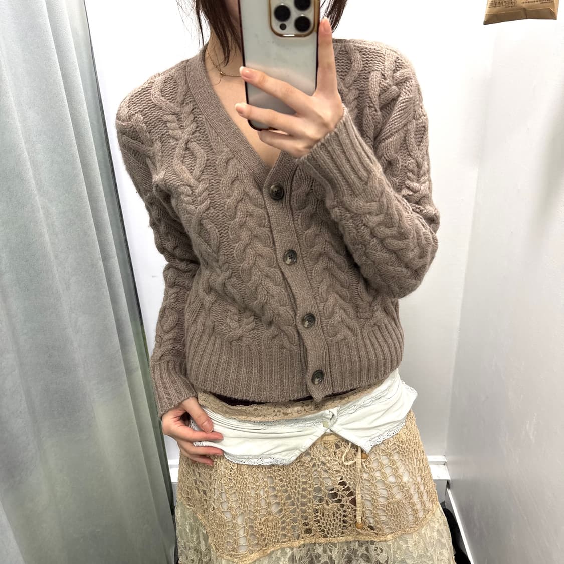 로렌 랄프로렌 브라운 케이블 가디건 상품이미지2