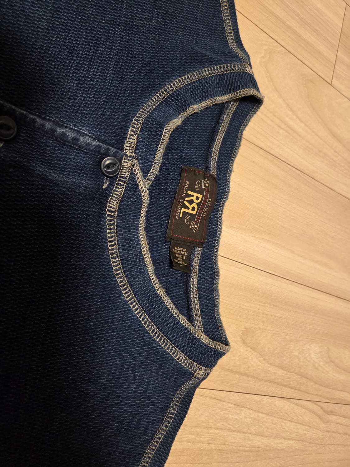 RRL 더블알엘 인디고 헨리넥 반팔 L 상품이미지4