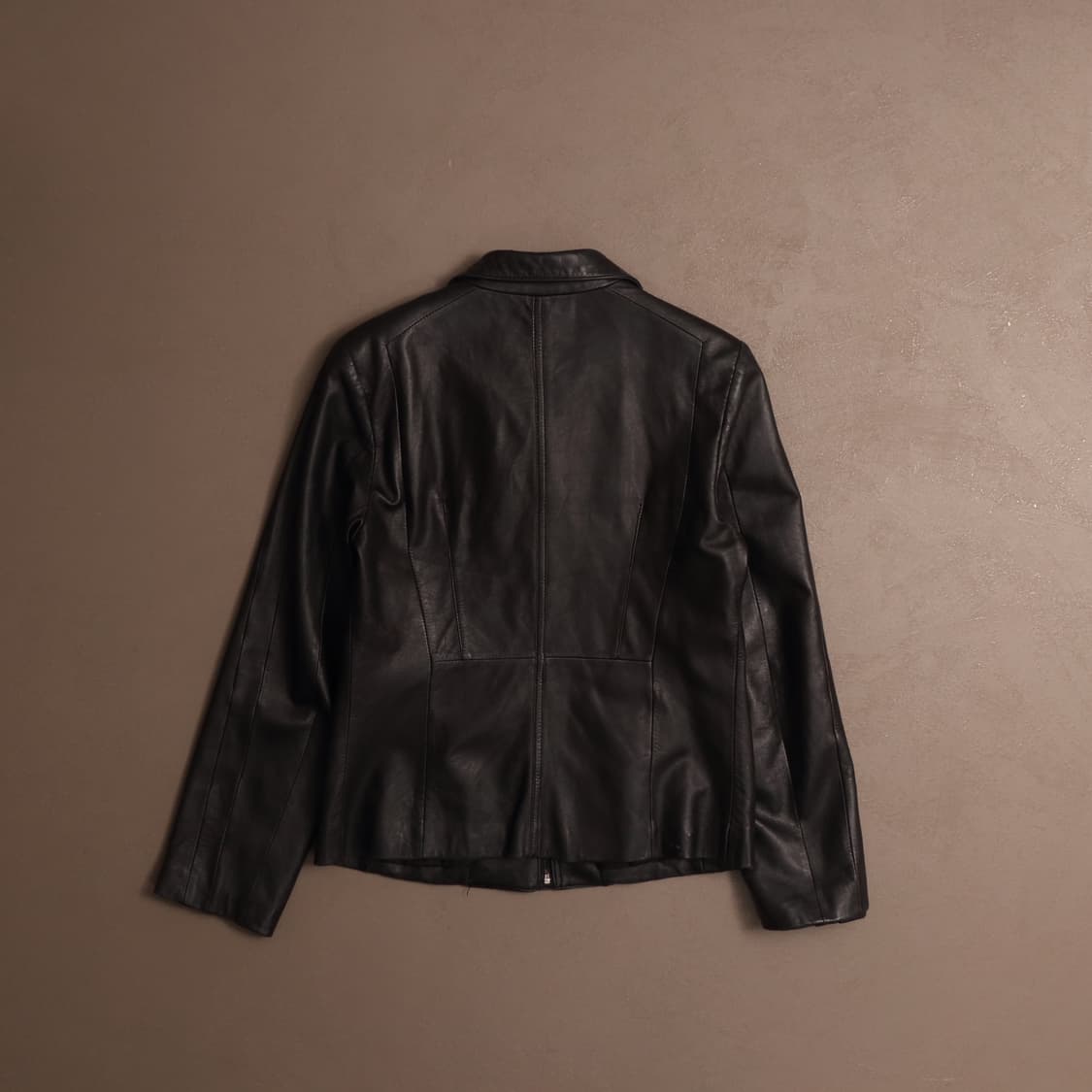 90's 양가죽 레더 싱글 집업 자켓 A1833 상품이미지5