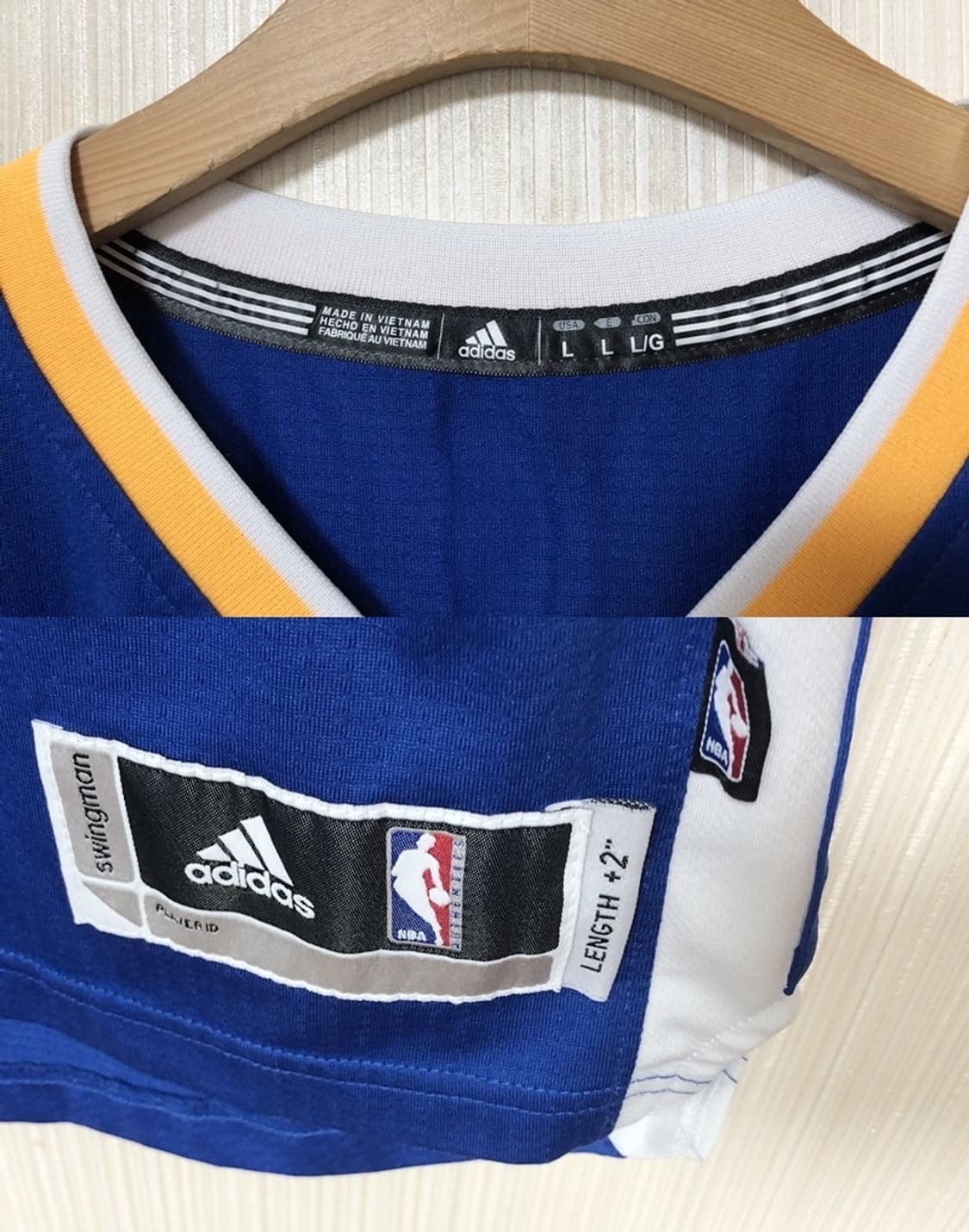 NBA 아디다스 골든스테이트워리어스 스윙맨유니폼 L(100) #30 커리 상품이미지4