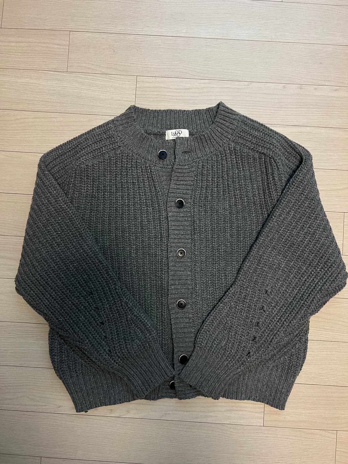 엘무드 벌키 크루 라운드 니트 가디건 상품이미지1