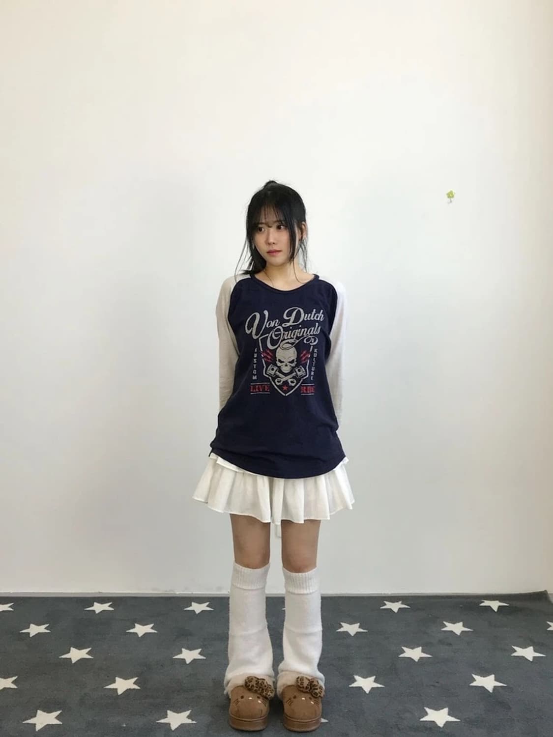 Von Dutch Skull Graphic Raglan Tee 상품이미지2