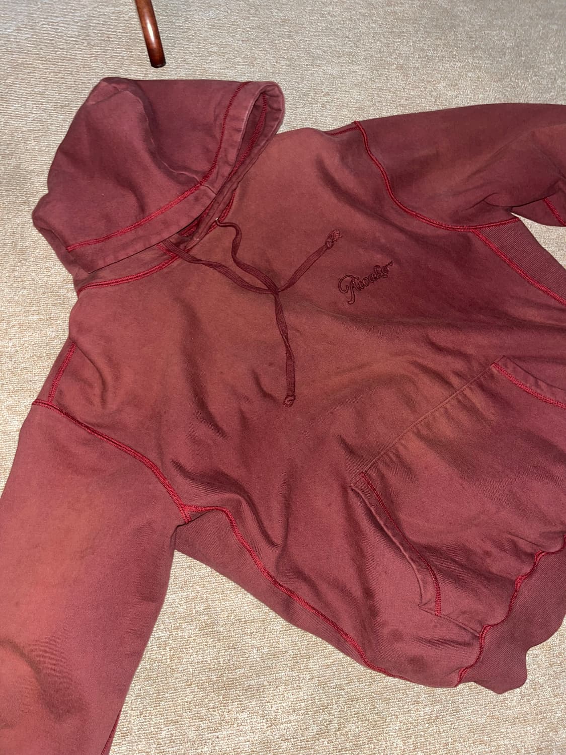 awake ny 버건디 후드티 상품이미지4