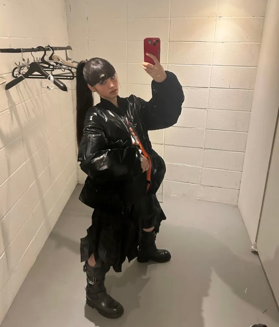 나야와시 x 야세 벨티드 홀스하이드 부츠 블랙 상품이미지3