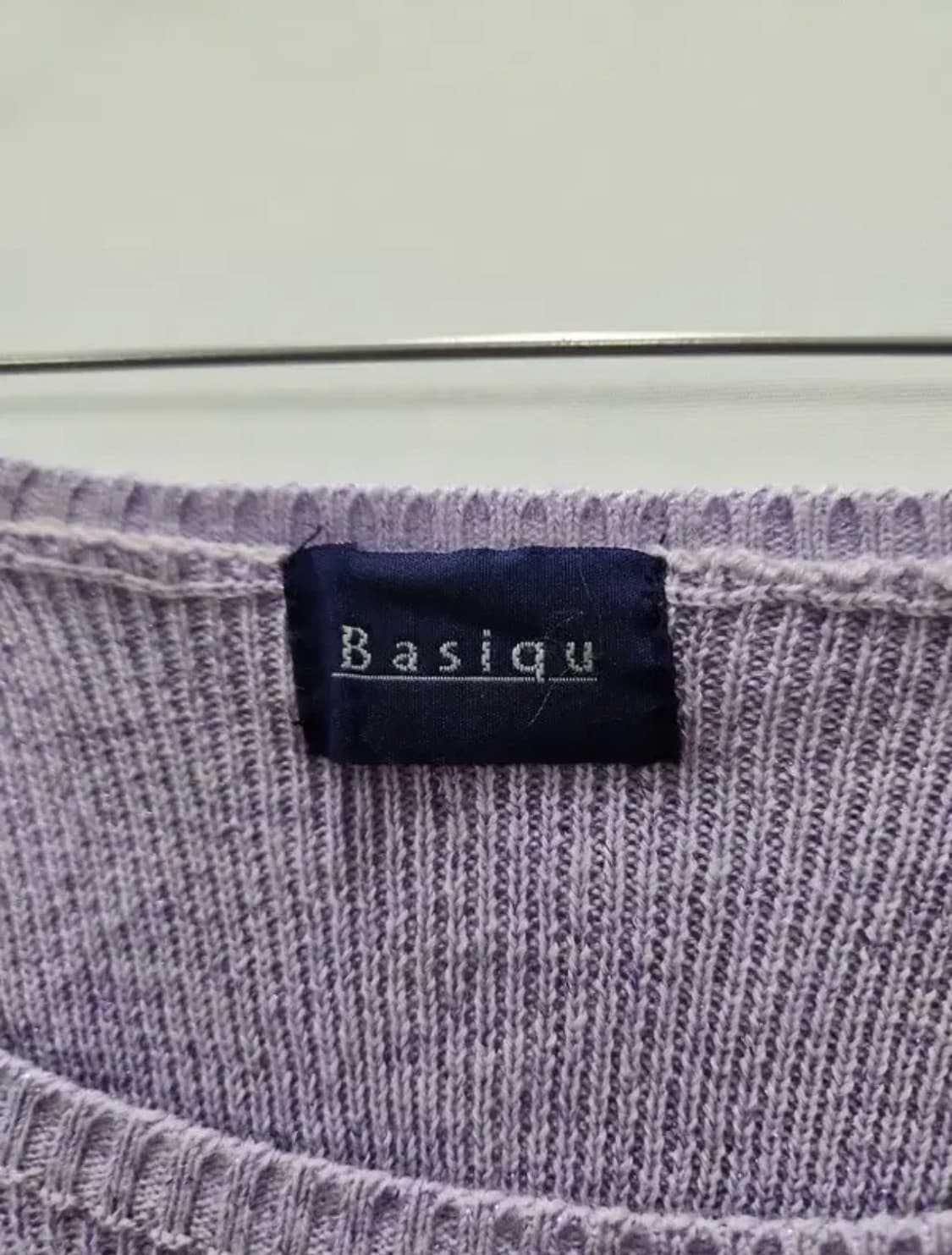 BASIQUQ 빈티지 Y2K  라이트 퍼플 글리터 니트쭉티  | M 상품이미지3