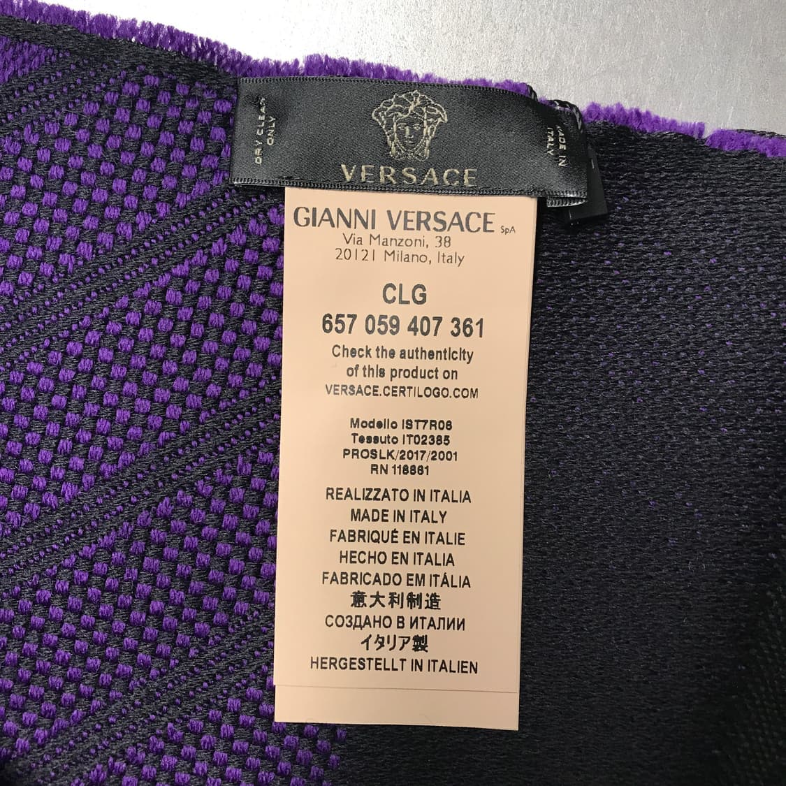베르사체 메두사 머플러 퍼플 상품이미지7