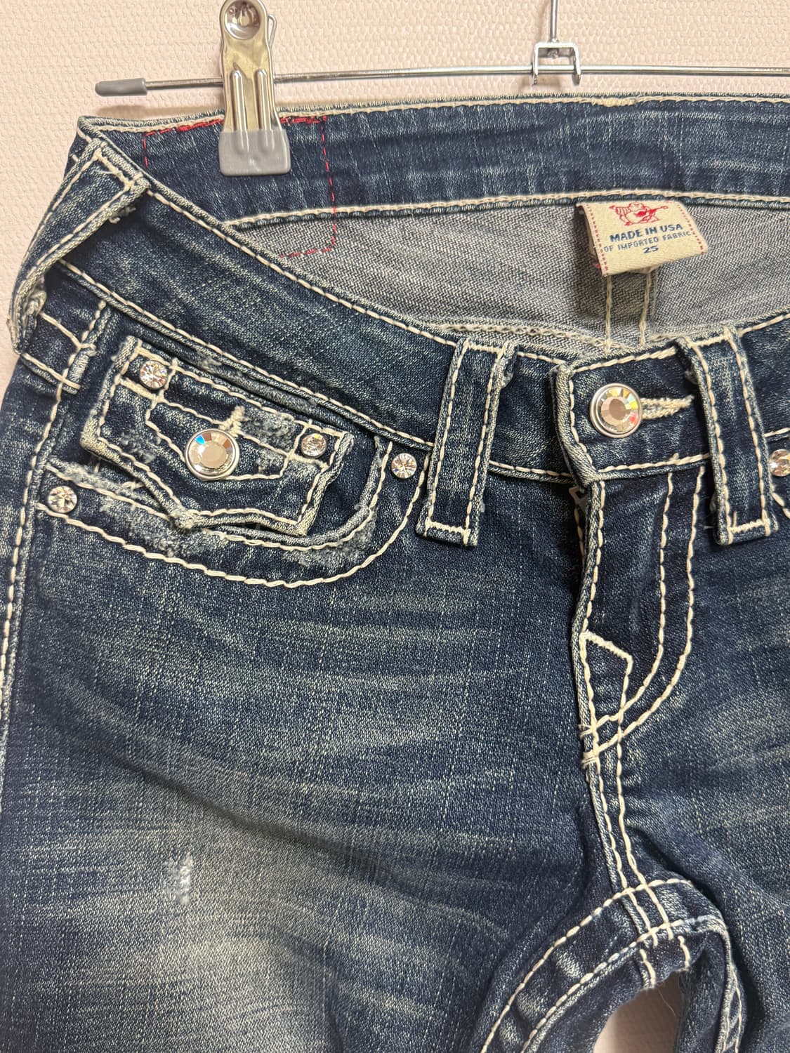 Y2k 트루릴리전 조이 로우라이즈 부츠컷 보석 장식 상품이미지4