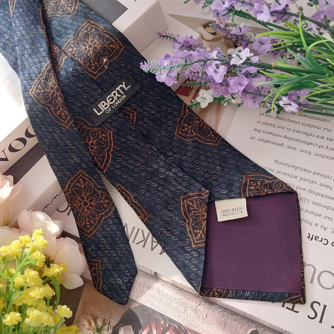 리버티 오브런던 실크 다크그린 넥타이 10.2cm A+~A등급 K1316 상품이미지5