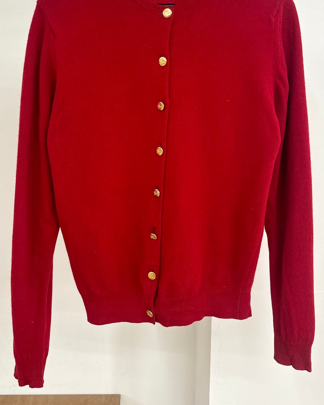 버버리 레드 골드버튼 가디건 상품이미지5