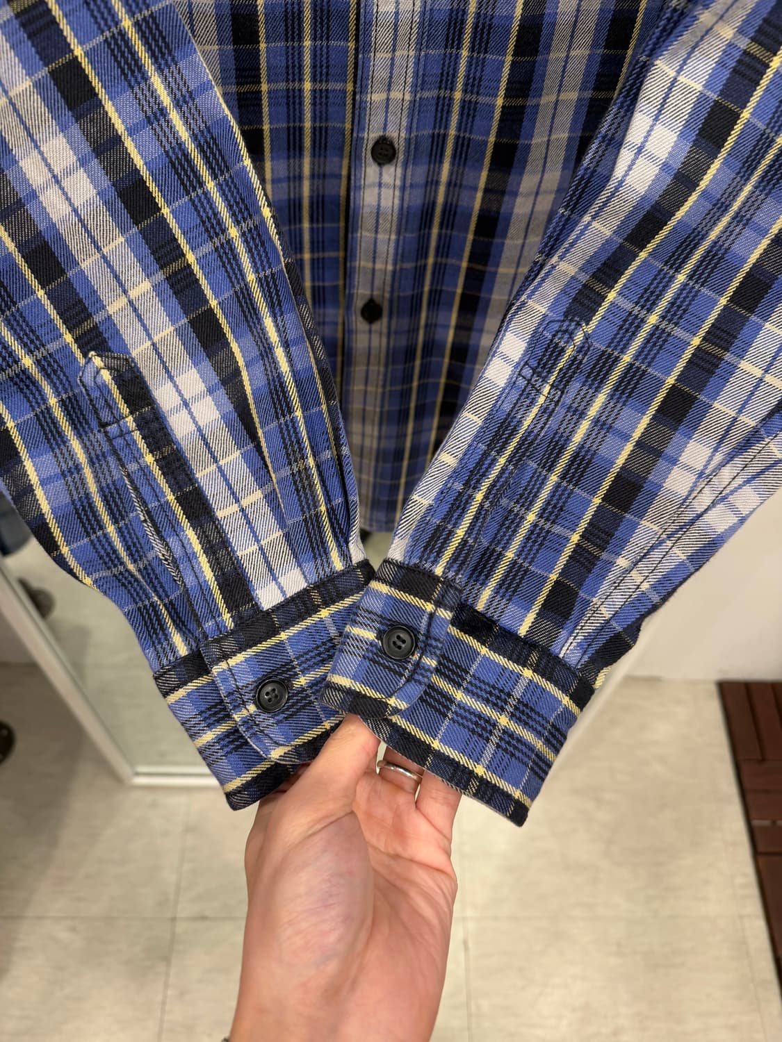 00s Levis 리바이스 헤비코튼 레드탭 체크 셔츠 상품이미지4