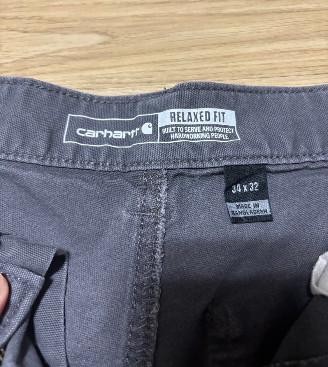 칼하트 러기드 플렉스 릴렉스핏 캔버스 워크 팬츠 34x32 다크 그레이 상품이미지7