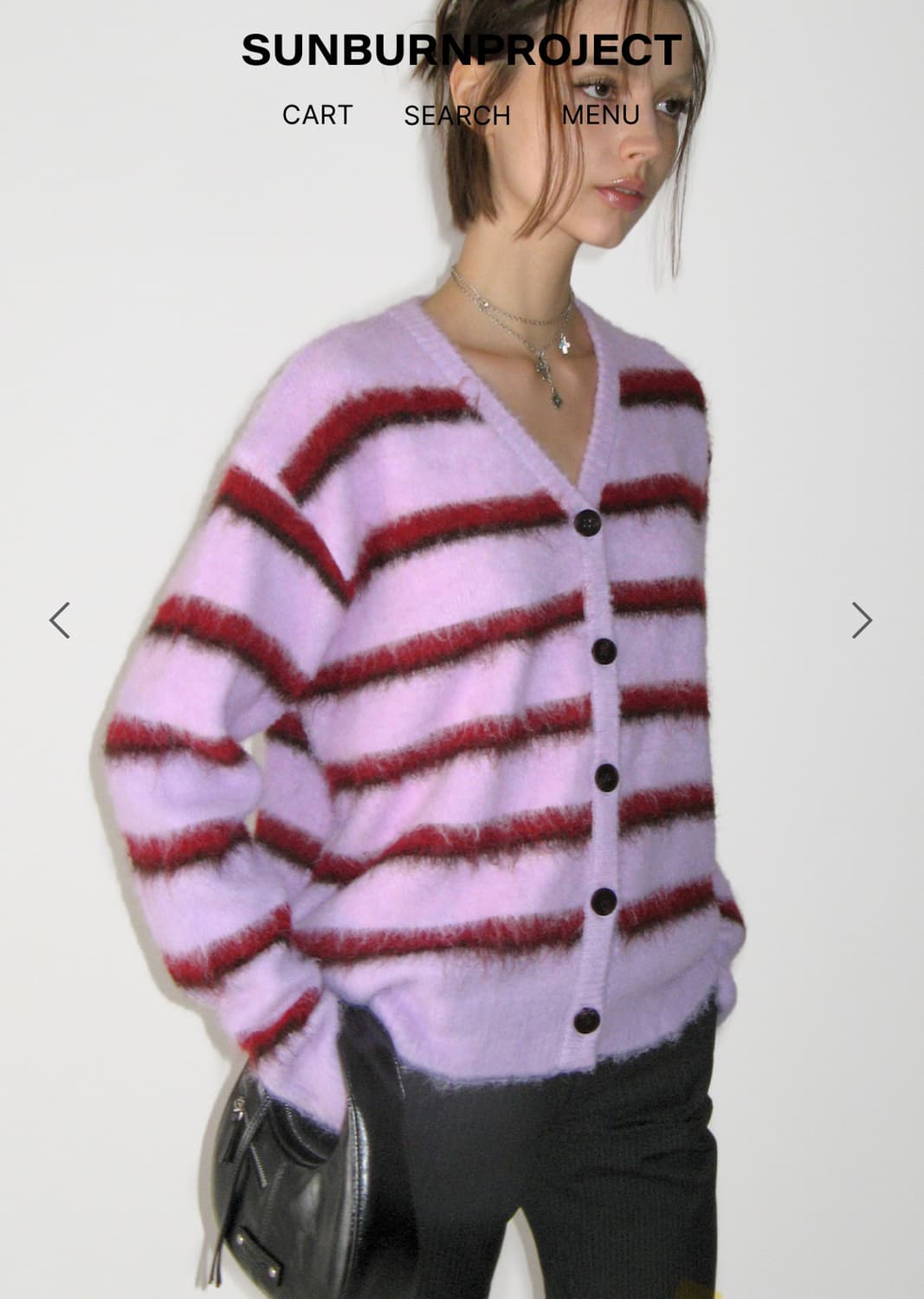 썬번프로젝트 HAIRY OVERFIT CARDIGAN, PURPLE 상품이미지2