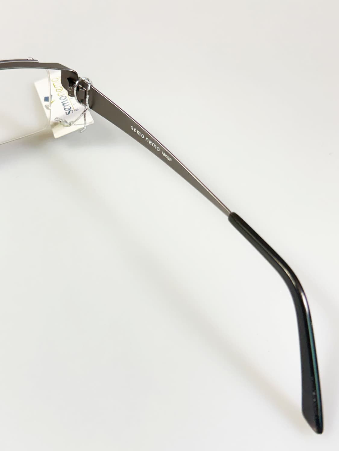 SEMONEMO 그레이 메탈 반무테 스퀘어 빈티지 안경 상품이미지6
