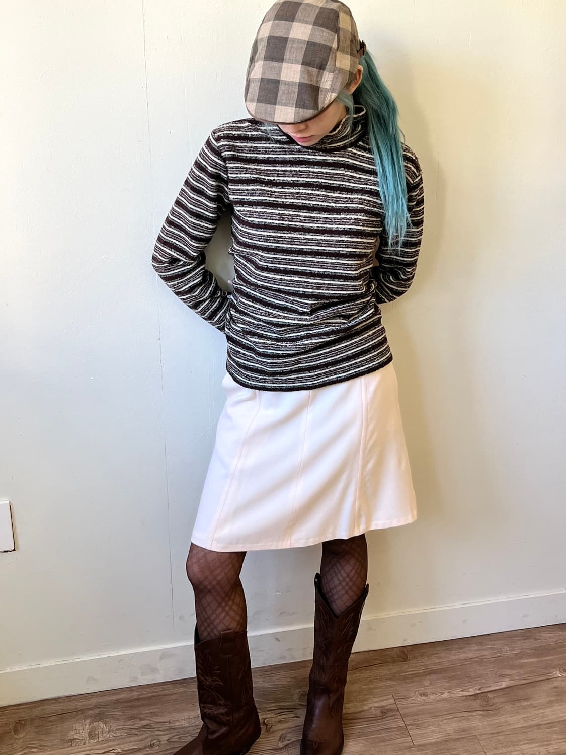 Japan vtg 클래식 체크 헌팅캡 상품이미지5